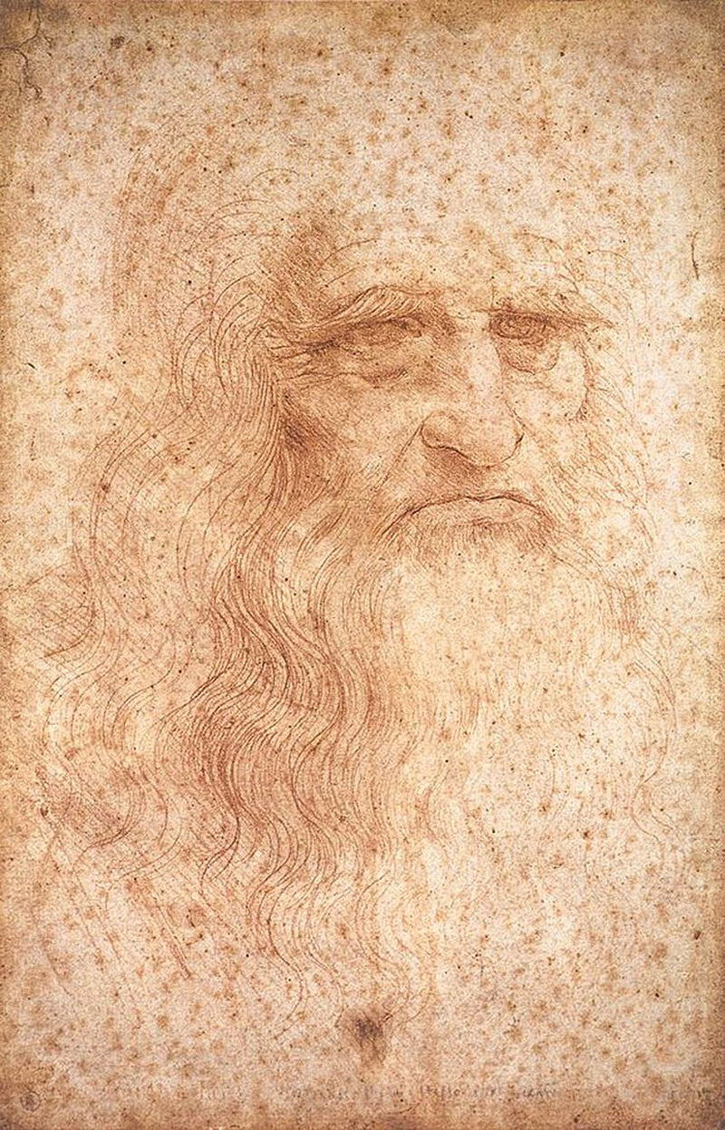 Leonardo da Vinci, presumed self-portrait in red chalk