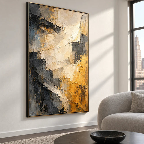 Amber Gaze | Hand-Painted Abstract Eye Oil Painting