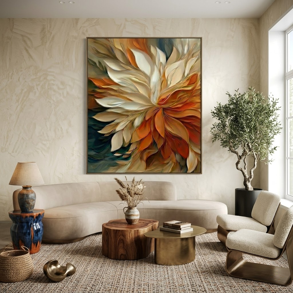 Autumn Bloom | Hand-Painted Floral Oil Painting