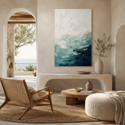Azure Horizon | Hand-Painted Seascape Oil Painting