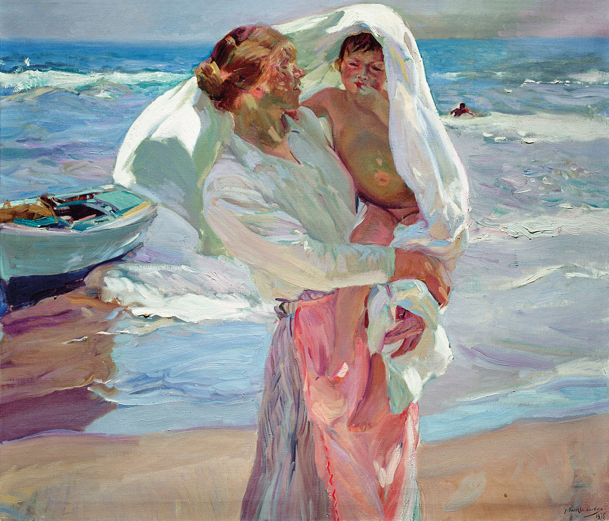 After Bathing (1915) by Joaquín Sorolla — hand-painted oil reproduction