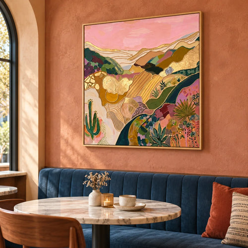 Canyon Mosaic | Hand-Painted Colorful Desert Landscape Oil Painting