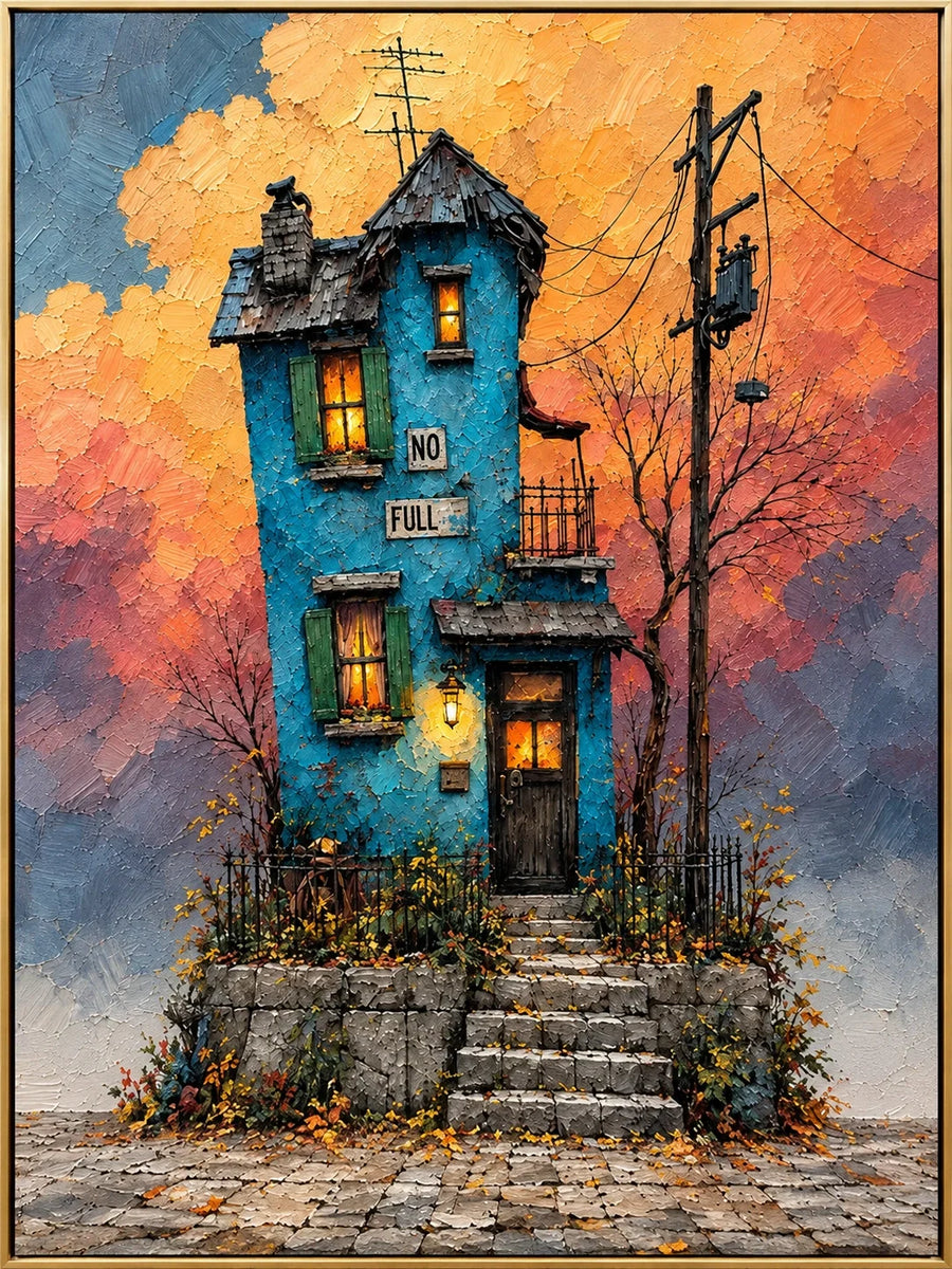 Blue House at Dusk