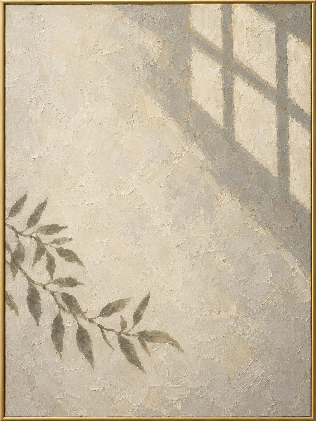 Afternoon Shadows | Hand-Painted Botanical Shadow Oil Painting