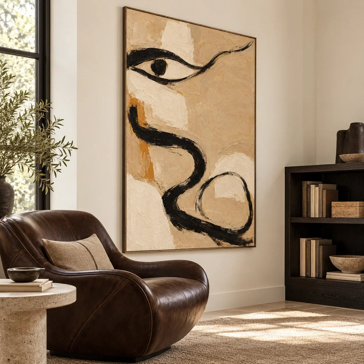 A Quiet Gaze | Hand-Painted Abstract Eye Oil Painting