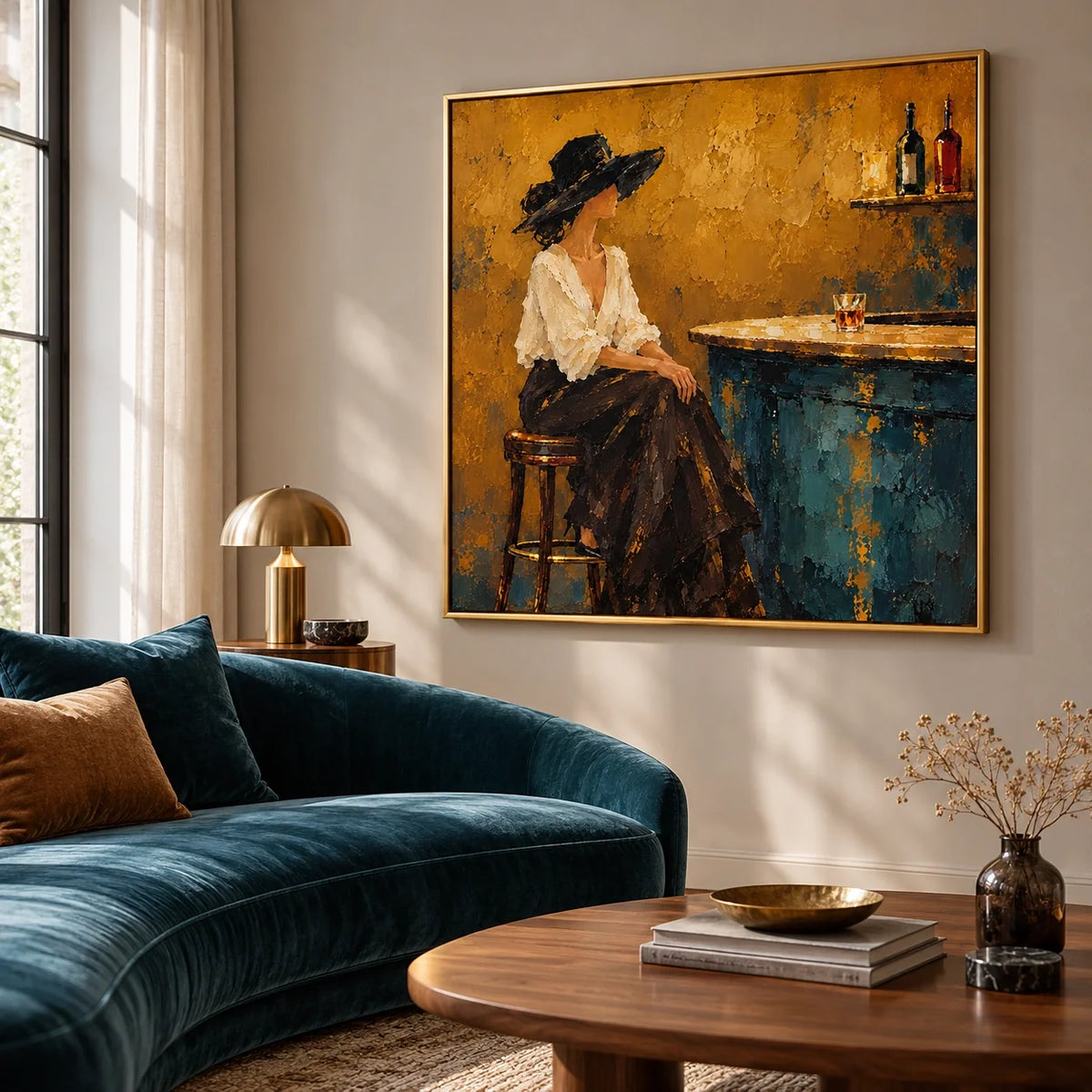 Amber Hour | Hand-Painted Woman Portrait Oil Painting