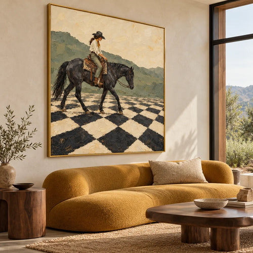 Between Diamonds | Hand-Painted Western Oil Painting