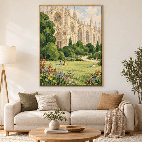 Cathedral Garden | Hand-Painted Cathedral Landscape Oil Painting