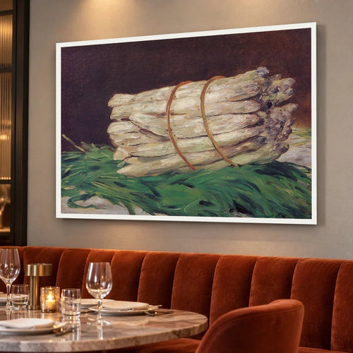 A Bunch of Asparagus — hand-painted oil painting in a dining room