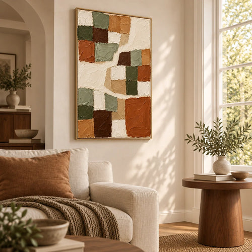 Clay and Sage | Hand-Painted Abstract Oil Painting
