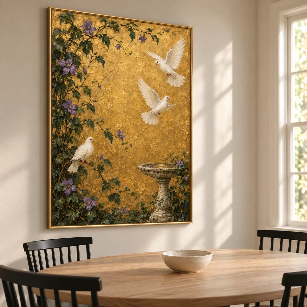 Arbor of Gold | Hand-Painted Bird Oil Painting